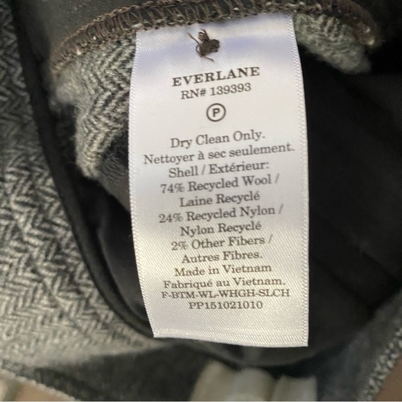 New Everlane women’s Wool blend dark grey herringbone pattern slouch pant size 6 - Picture 5 of 7